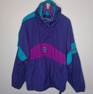 Vintage Nils Pullover Skiwear Jacket Women’s Purple Turquoise 1/4 Zip 80s 90s S